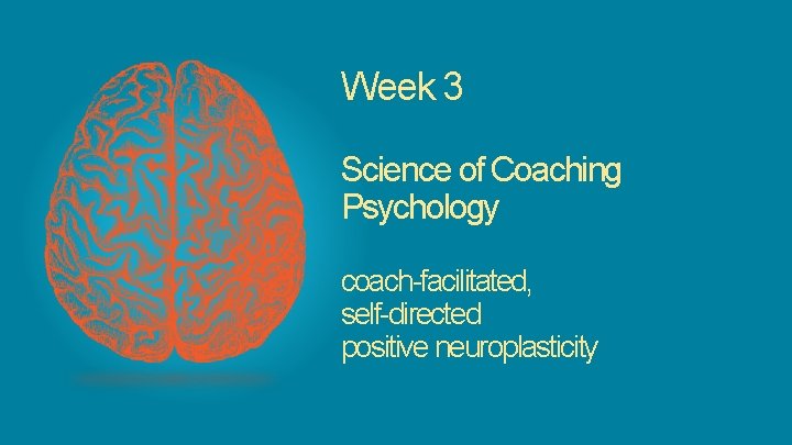 Week 3 Science of Coaching Psychology coach-facilitated, self-directed positive neuroplasticity 
