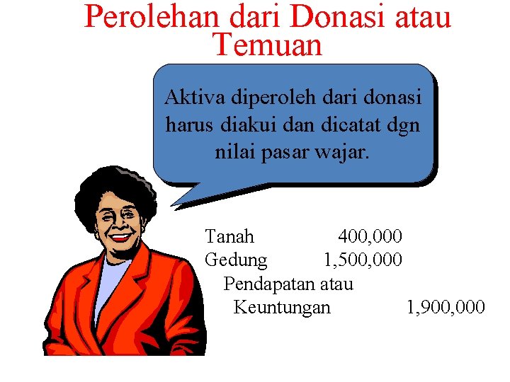 Perolehan dari Donasi atau Temuan Aktiva diperoleh dari donasi harus diakui dan dicatat dgn