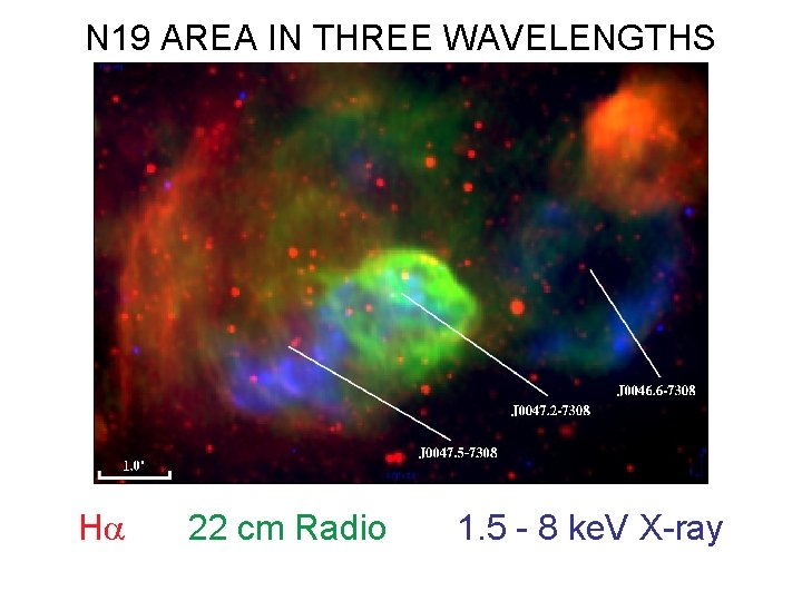 N 19 AREA IN THREE WAVELENGTHS H 22 cm Radio 1. 5 - 8