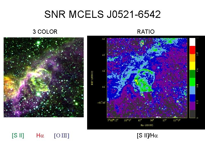 SNR MCELS J 0521 -6542 3 COLOR [S II] H RATIO [S II]/H 