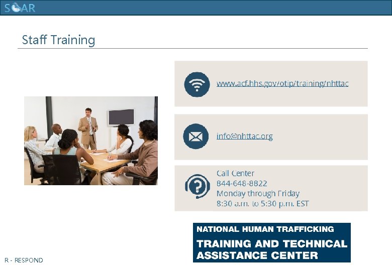 Human Trafficking Training Staff Training R - RESPOND 