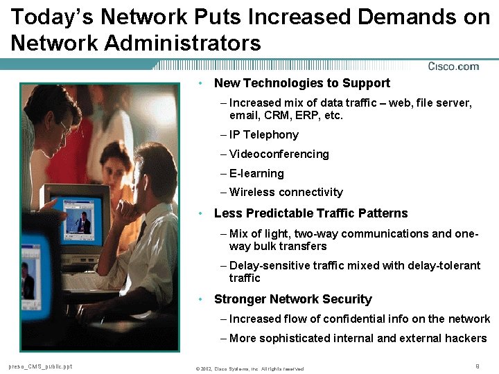 Today’s Network Puts Increased Demands on Network Administrators • New Technologies to Support –