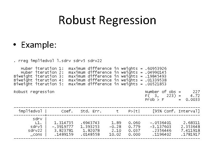 Robust Regression • Example: Robust Regression • Example: