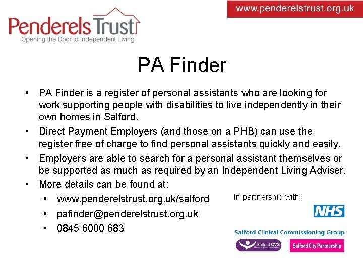 PA Finder • PA Finder is a register of personal assistants who are looking
