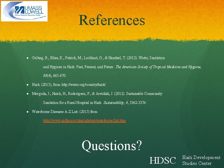 References ● Gelting, R. , Bliss, K. , Patrick, M. , Lockhart, G. , References ● Gelting, R. , Bliss, K. , Patrick, M. , Lockhart, G. ,