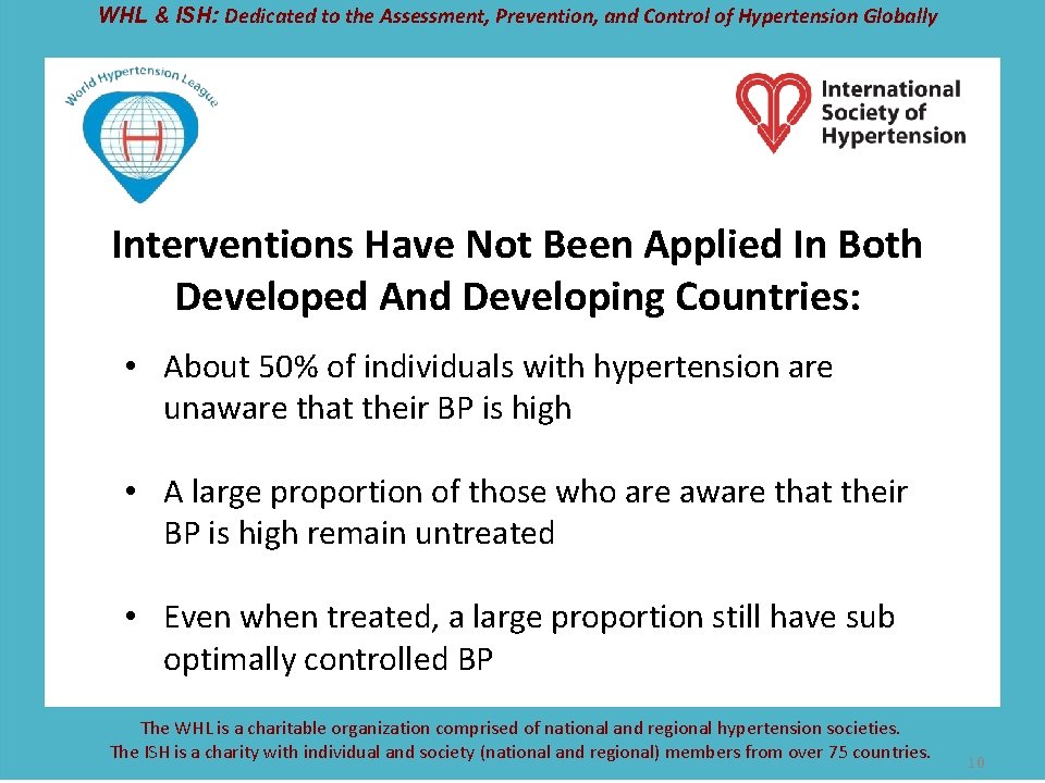 WHL & ISH: Dedicated to the Assessment, Prevention, and Control of Hypertension Globally Interventions