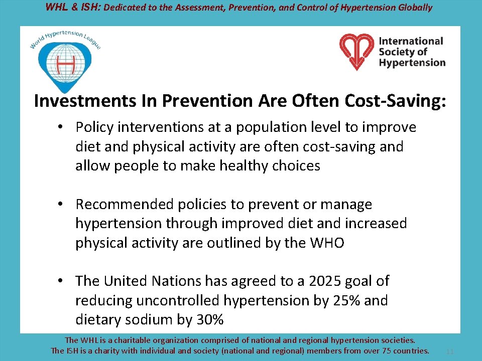 WHL & ISH: Dedicated to the Assessment, Prevention, and Control of Hypertension Globally Investments