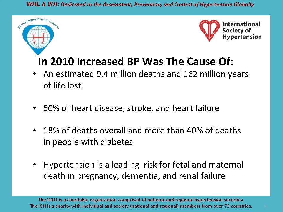 WHL & ISH: Dedicated to the Assessment, Prevention, and Control of Hypertension Globally In