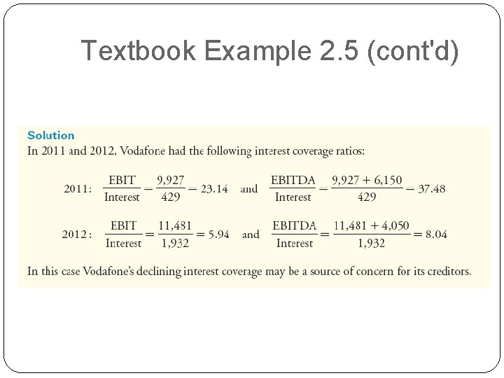 Textbook Example 2. 5 (cont'd) 