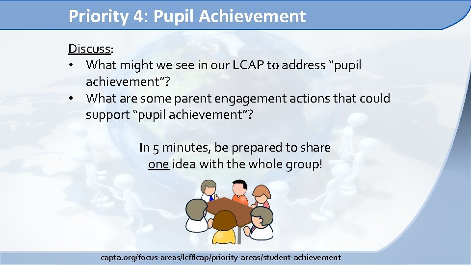 Priority 4: Pupil Achievement Discuss: • What might we see in our LCAP to Priority 4: Pupil Achievement Discuss: • What might we see in our LCAP to