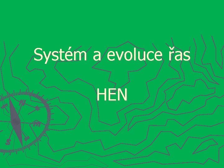 Systém a evoluce řas HEN 