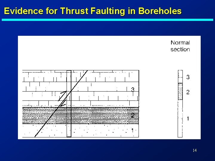 Evidence for Thrust Faulting in Boreholes 14 