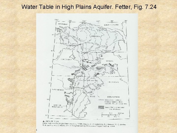 Water Table in High Plains Aquifer. Fetter, Fig. 7. 24 
