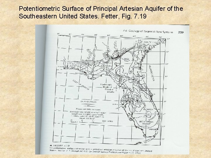 Potentiometric Surface of Principal Artesian Aquifer of the Southeastern United States. Fetter, Fig. 7.