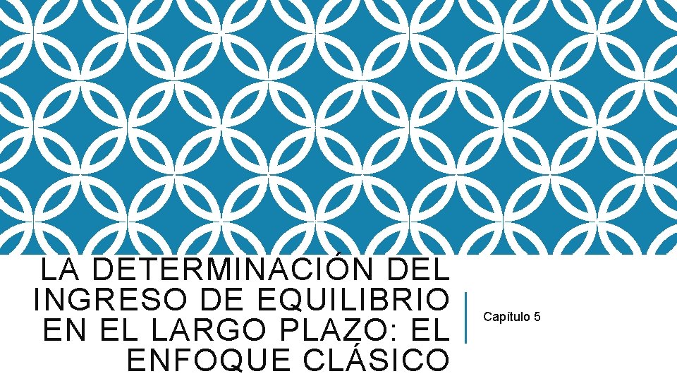 LA DETERMINACIÓN DEL INGRESO DE EQUILIBRIO EN EL LARGO PLAZO: EL ENFOQUE CLÁSICO Capítulo LA DETERMINACIÓN DEL INGRESO DE EQUILIBRIO EN EL LARGO PLAZO: EL ENFOQUE CLÁSICO Capítulo