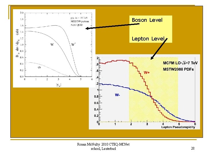 Boson Level Lepton Level Ronan Mc. Nulty 2010 CTEQ-MCNet school, Lauterbad 28 