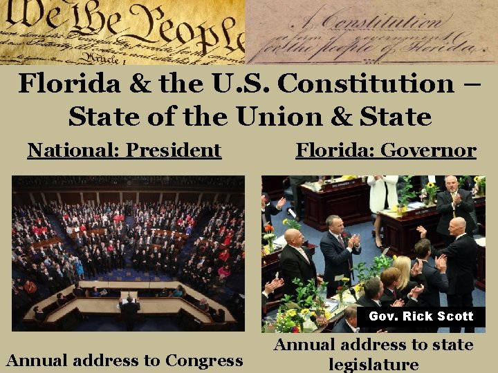Florida & the U. S. Constitution – State of the Union & State National:
