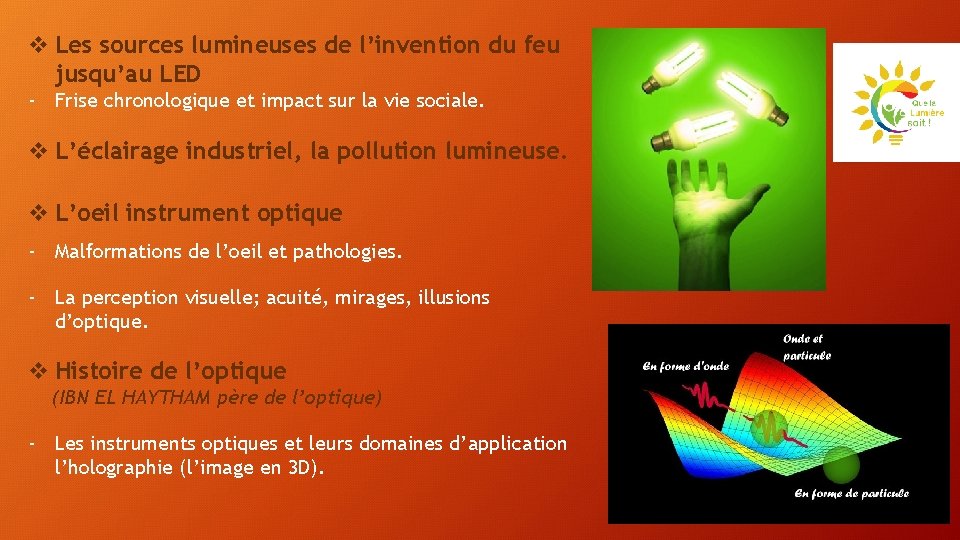 v Les sources lumineuses de l’invention du feu jusqu’au LED - Frise chronologique et