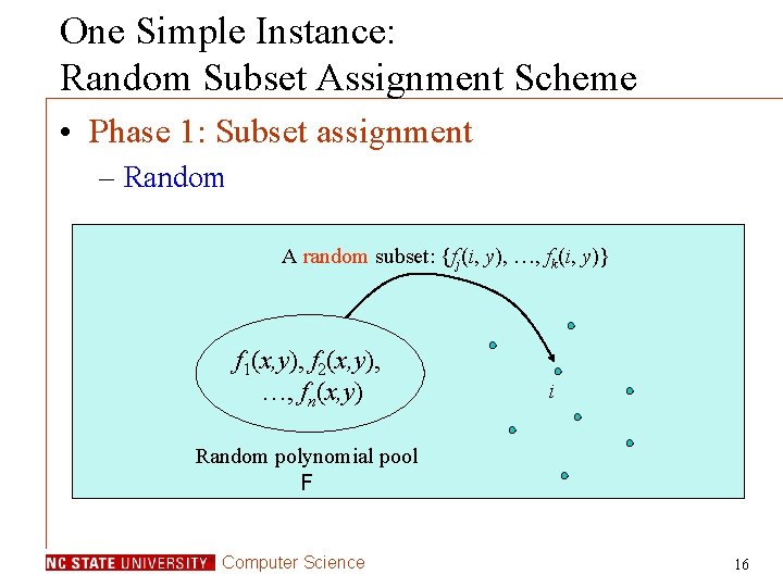 One Simple Instance: Random Subset Assignment Scheme • Phase 1: Subset assignment – Random