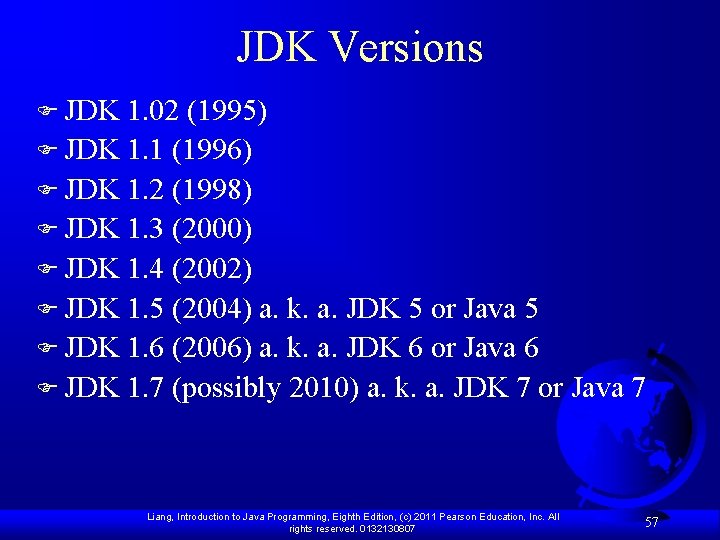 JDK Versions F JDK 1. 02 (1995) F JDK 1. 1 (1996) F JDK