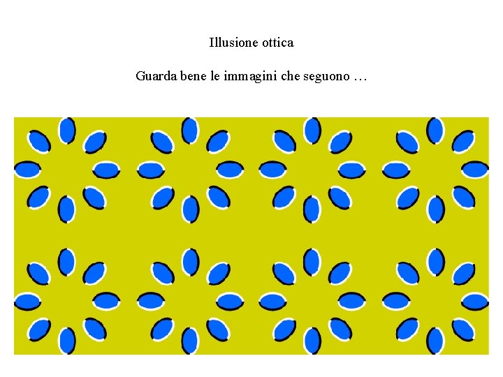 Illusione ottica Guarda bene le immagini che seguono … 