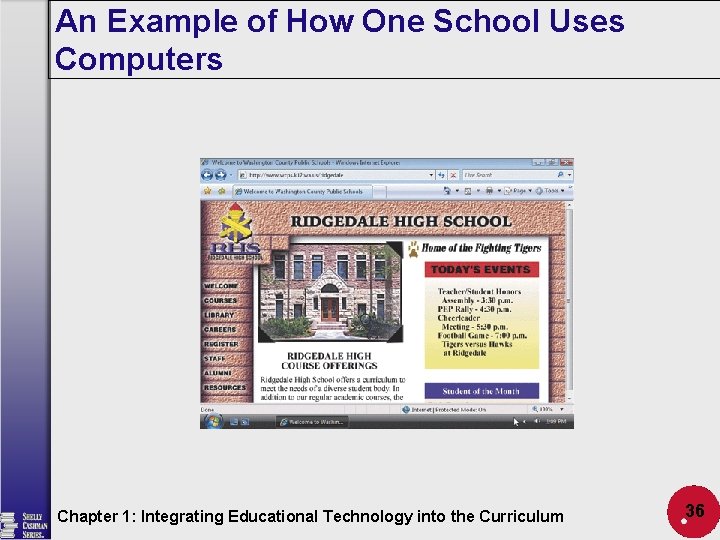 An Example of How One School Uses Computers Chapter 1: Integrating Educational Technology into