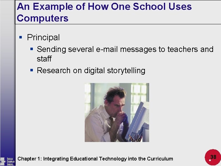 An Example of How One School Uses Computers § Principal § Sending several e-mail