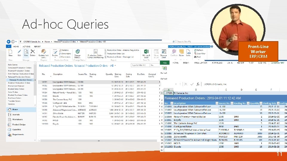 Ad-hoc Queries Front-Line Worker ERP/CRM 11 
