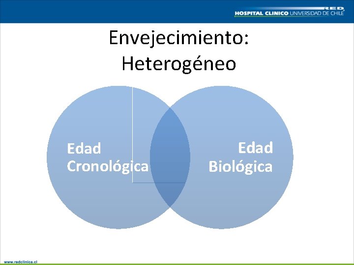 Envejecimiento: Heterogéneo Edad Cronológica Edad Biológica 