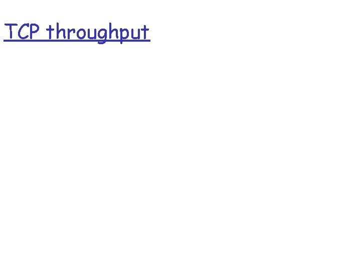 TCP throughput 