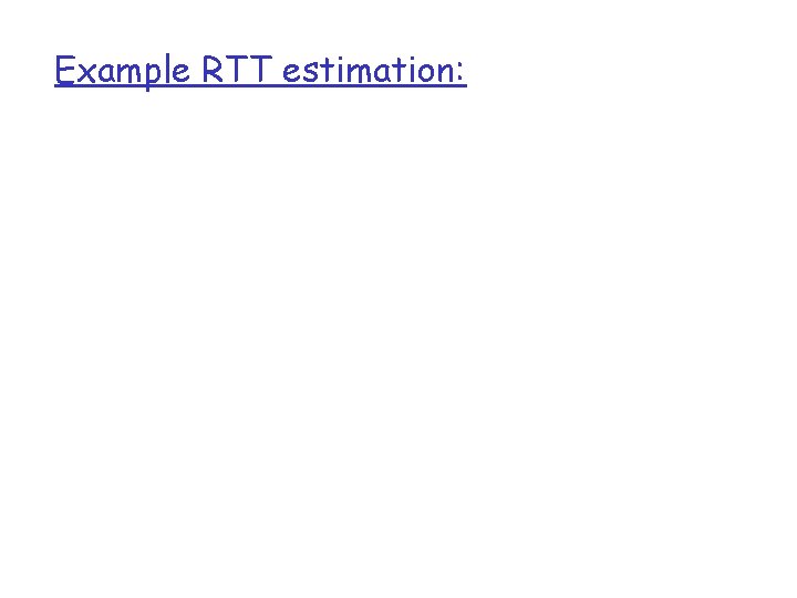 Example RTT estimation: 