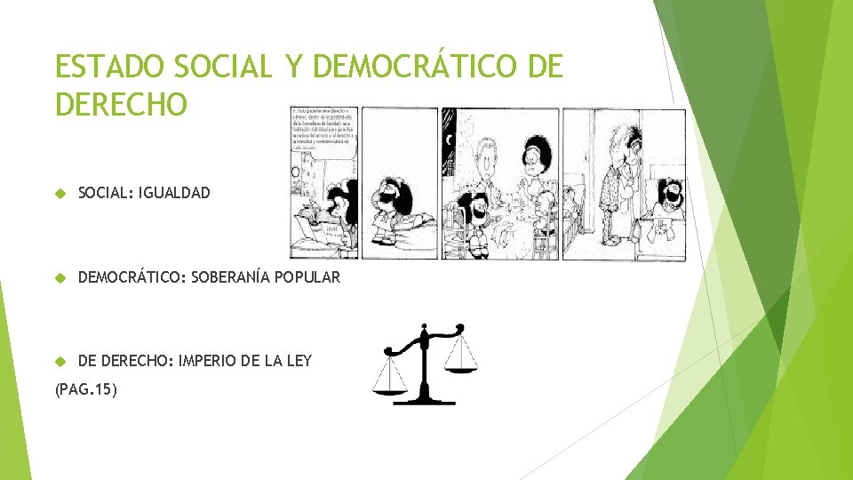 ESTADO SOCIAL Y DEMOCRÁTICO DE DERECHO SOCIAL: IGUALDAD DEMOCRÁTICO: SOBERANÍA POPULAR DE DERECHO: IMPERIO