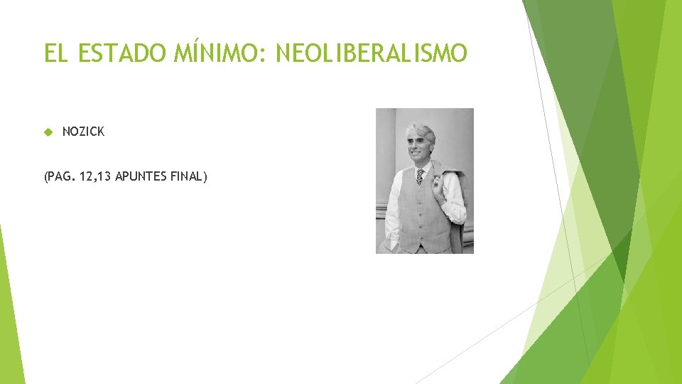 EL ESTADO MÍNIMO: NEOLIBERALISMO NOZICK (PAG. 12, 13 APUNTES FINAL) 