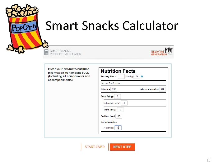 Smart Snacks Calculator 13 