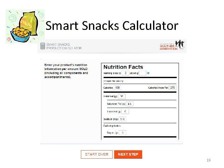 Smart Snacks Calculator 19 