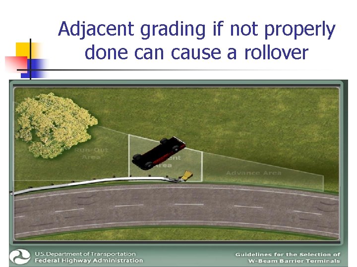 Adjacent grading if not properly done can cause a rollover 