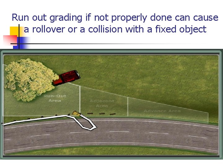 Run out grading if not properly done can cause a rollover or a collision