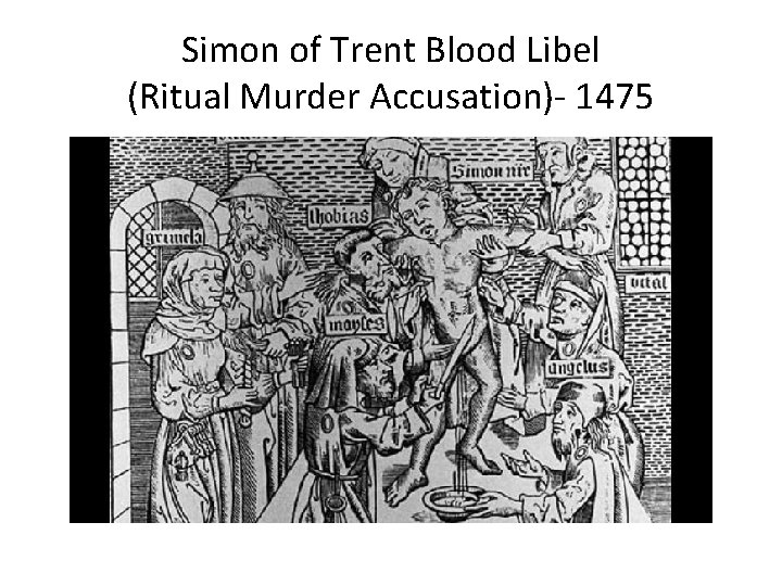 Simon of Trent Blood Libel (Ritual Murder Accusation)- 1475 