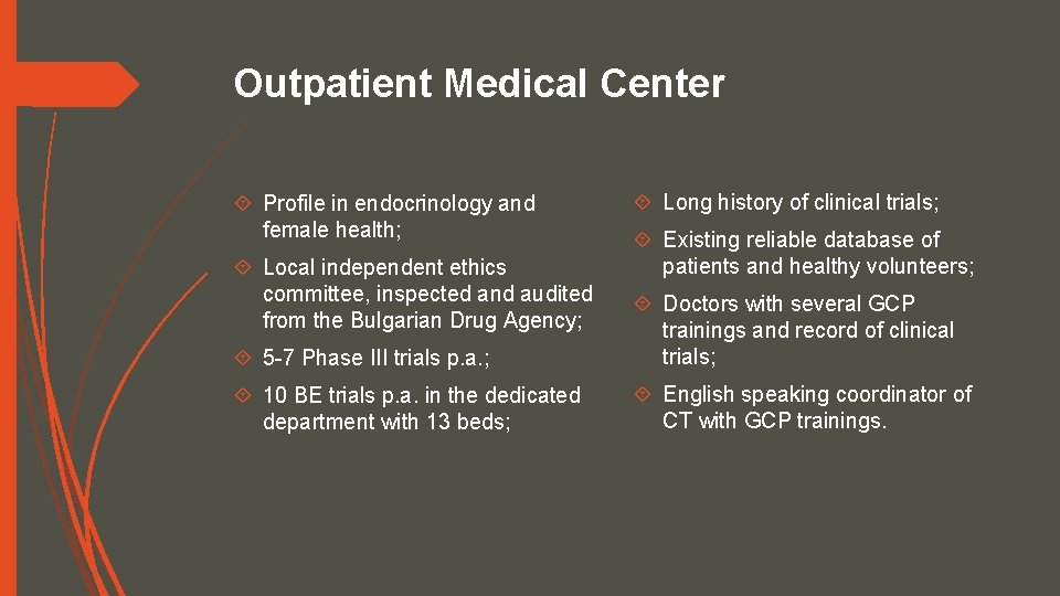 Outpatient Medical Center Profile in endocrinology and female health; Local independent ethics committee, inspected