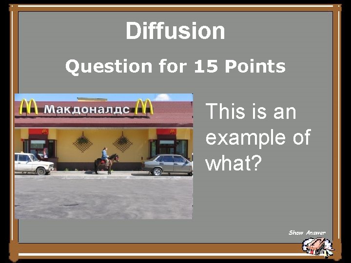 Diffusion Question for 15 Points This is an example of what? Show Answer 