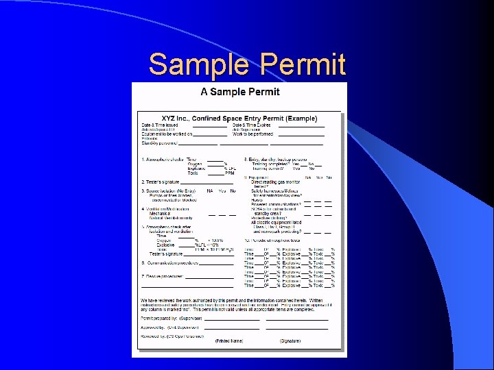 Sample Permit 