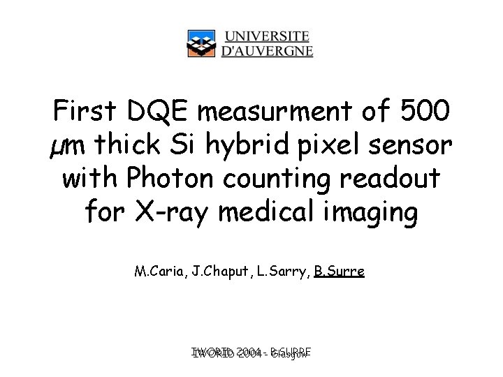 First DQE measurment of 500 µm thick Si hybrid pixel sensor with Photon counting