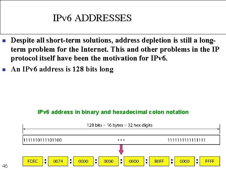 IPv 6 ADDRESSES n n Despite all short-term solutions, address depletion is still a IPv 6 ADDRESSES n n Despite all short-term solutions, address depletion is still a