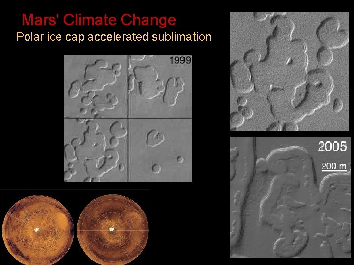 Mars' Climate Change • Polar ice cap accelerated sublimation 