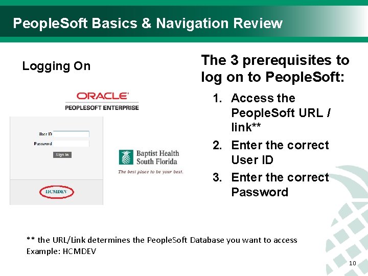 People. Soft Basics & Navigation Review Logging On The 3 prerequisites to log on