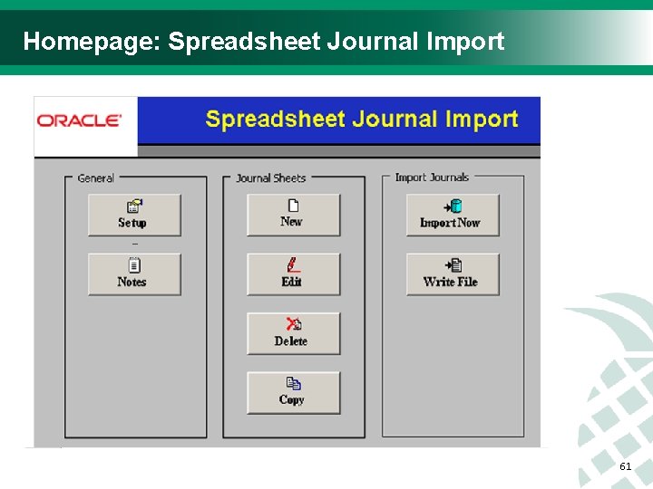 Homepage: Spreadsheet Journal Import 61 