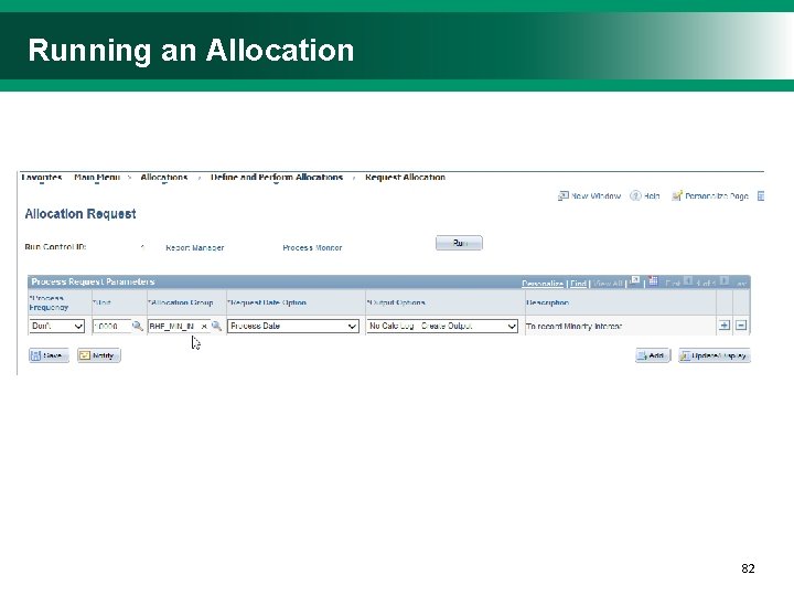 Running an Allocation 8282 