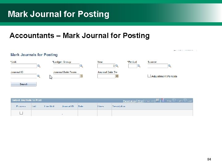 Mark Journal for Posting Accountants – Mark Journal for Posting 8484 