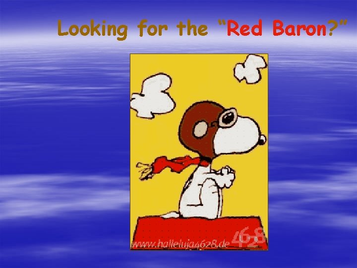 Looking for the “Red Baron? ” Looking for the “Red Baron? ”