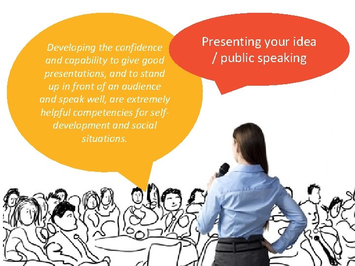 Developing the confidence and capability to give good presentations, and to stand up in